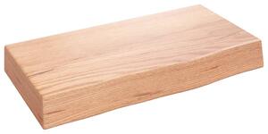 Półka, jasnobrązowa, 40x20x6 cm, lakierowane lite drewno dębowe