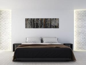 Obraz - Gałązki wierzby na czarnym tle (170x50 cm)