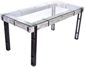 CHYRKA® Stół do jadalni LL stół do salonu LEMBERG Loft Vintage Bar Industrial Design Ręcznie robione drewno metal szkło