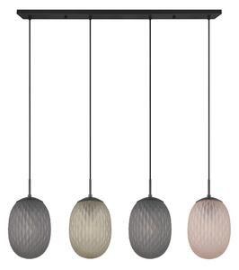 Lampa wisząca w kolorze matowej czerni ze szklanym kloszem Facette – Trio