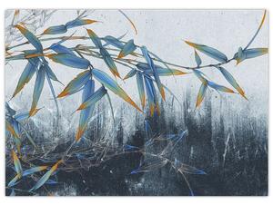 Obraz - Bambus na ścianie (70x50 cm)