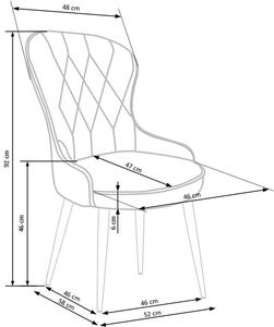 Krzesło K366 VELVET bordowe