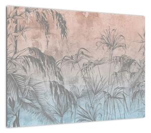Obraz - Tropikalne rośliny na ścianie (70x50 cm)