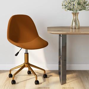 Obrotowe krzesło biurowe, brązowe, tapicerowane aksamitem