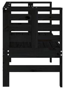 Ławka ogrodowa, czarna, 111,5x53x71 cm, lite drewno sosnowe