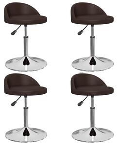 Obrotowe krzesła stołowe, 4 szt., brązowe, obite sztuczną skórą