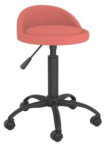 Obrotowe krzesło biurowe, różowe, obite aksamitem