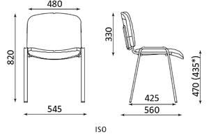 Krzesło biurowe ISO black EF031 szare