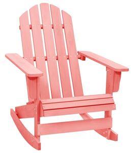 Ogrodowy fotel bujany adirondack, lite drewno jodłowe, różowy