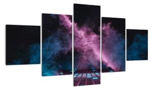 Obraz - Różowo - niebieski dym (125x70 cm)