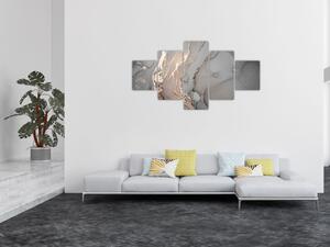 Obraz - Szaro - złoty marmur (125x70 cm)