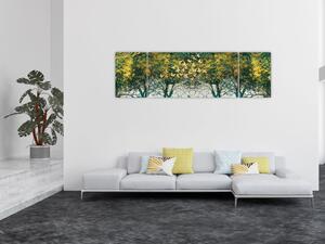 Obraz - Jelenie w zielonym lesie (170x50 cm)