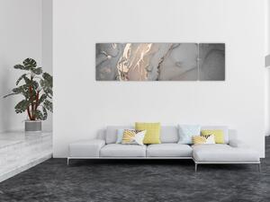 Obraz - Szaro - złoty marmur (170x50 cm)