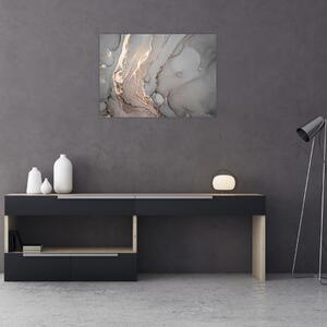 Obraz - Szaro - złoty marmur (70x50 cm)