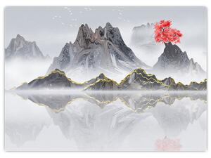 Obraz - Góry we mgle (70x50 cm)