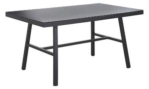 Stół ogrodowy czarny dla 4 osób nowoczesny metalowy aluminium 150 x 90 cm Canetto Beliani