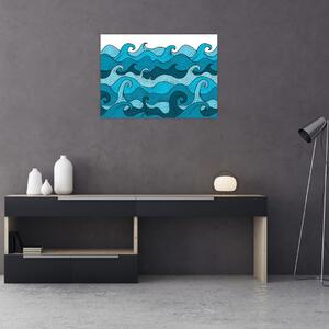Obraz - Abstrakcja, morze (70x50 cm)