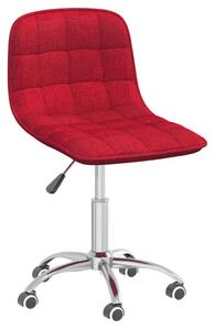Obrotowe krzesło biurowe, winna czerwień, obite tkaniną