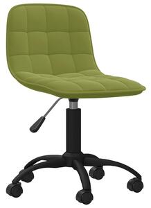 Obrotowe krzesło biurowe, jasnozielone, tapicerowane aksamitem