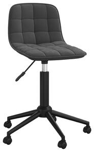Obrotowe krzesła stołowe, 6 szt., czarne, obite aksamitem