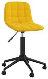 Obrotowe krzesło biurowe, żółte, tapicerowane aksamitem