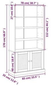 Biblioteczka vigo, 85x35x170 cm, lite drewno sosnowe