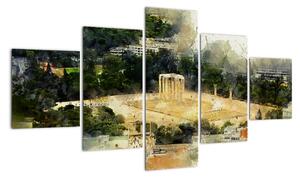 Obraz - Świątynia Zeusa, Ateny, Grecja (125x70 cm)