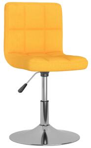Obrotowe krzesło stołowe, żółte, tapicerowane tkaniną