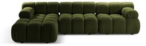 Zielony narożnik modułowy z materiału bouclé (lewostronny) Bellis – Micadoni Home