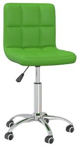 Obrotowe krzesło stołowe, zielone, obite sztuczną skórą