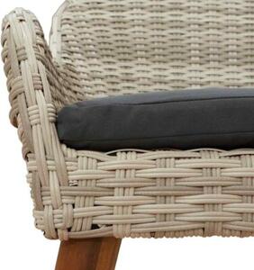 Krzesło ogrodowe 2 szt. jasnoszary 62,5 x 55 x 82 cm polirattan