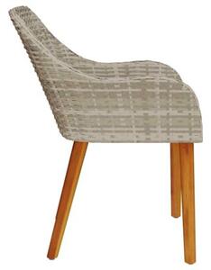 Krzesło ogrodowe 2 szt. jasnoszary 62,5 x 55 x 82 cm polirattan