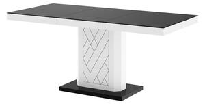 Stół RIVIA 120(168)x80 czarny połysk/biały połysk rozkładany