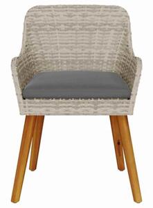 Krzesło ogrodowe 2 szt. jasnoszary 62,5 x 55 x 82 cm polirattan