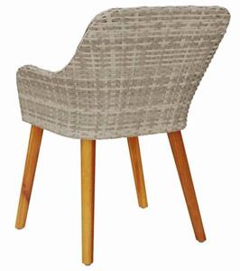 Krzesło ogrodowe 2 szt. jasnoszary 62,5 x 55 x 82 cm polirattan