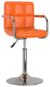 Krzesło stołowe, pomarańczowe, obite sztuczną skórą