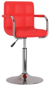 Krzesło stołowe, czerwone, obite sztuczną skórą