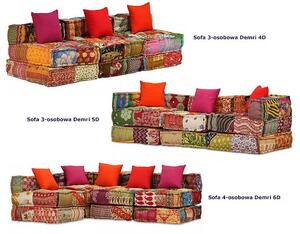 Patchworkowa sofa 3-osobowa Demri 4D