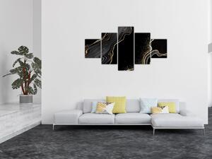 Obraz - Czarno - złoty marmur (125x70 cm)