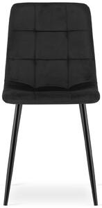 Czarne krzesło welurowe do jadalni - Fabiola 4X