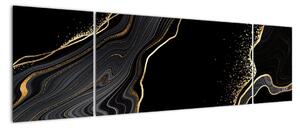 Obraz - Czarno - złoty marmur (170x50 cm)