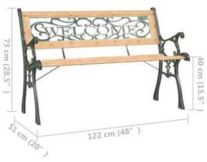 Ławka ogrodowa, 122 cm, lite drewno jodłowe