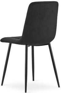 Czarne krzesło welurowe do jadalni - Fabiola 4X