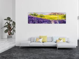 Obraz - Prowansja, Francja, malarstwo olejne (170x50 cm)