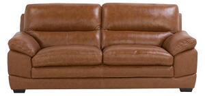 Tapicerowana sofa 3-osobowa skórzana w stylu retro brązowa Horten Beliani