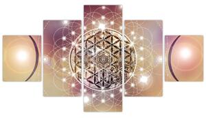 Obraz - Mandala z elementami (125x70 cm)