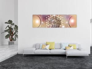 Obraz - Mandala z elementami (170x50 cm)