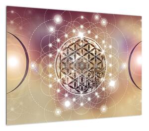 Obraz - Mandala z elementami (70x50 cm)