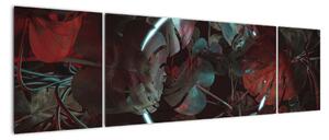 Obraz - Neonowe koło między palmami (170x50 cm)