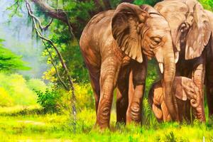 Tapeta rodzina słoni